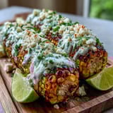 Vibrant Elote-Style Microwave Corn on the Cob with Cotija cheese, chili powder, and fresh cilantro.