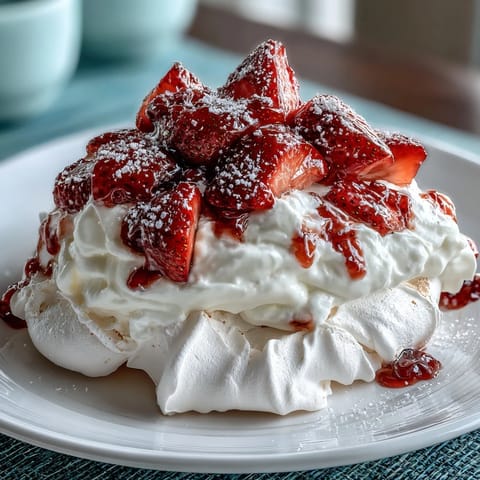 Mini Pavlovas Strawberries Cream