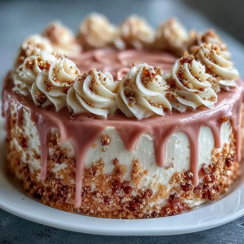 Elegant pink Bridal Shower Rosé Velvet Cake with glistening gold accents.