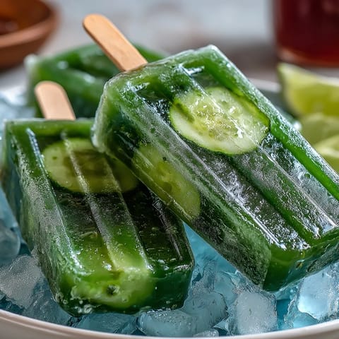 Tangy Pickle Juice Popsicles, a cool and refreshing viral TikTok sweet treat.