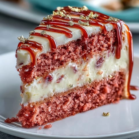 Bridal Shower Rosé Velvet Cake, frosted and elegantly cascading with edible gold.