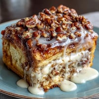 1. Moist carrot and walnut layer cake with tangy cream cheese frosting and chopped walnuts.