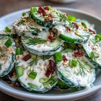 Crisp TikTok Cucumber Salad with Everything Bagel Dressing, bright and tangy.